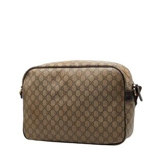 Gucci Shoulder Tan Leather Brown Supreme GG Bag Beige